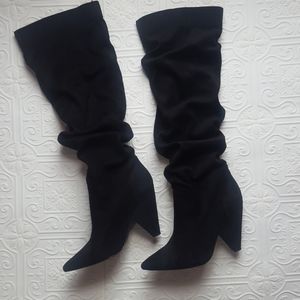 Black suede boots